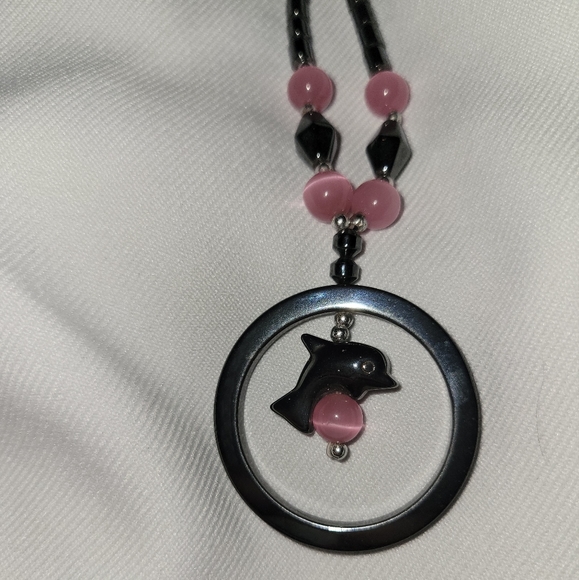 NEW - Dolphin Hematite Necklace - Picture 1 of 4